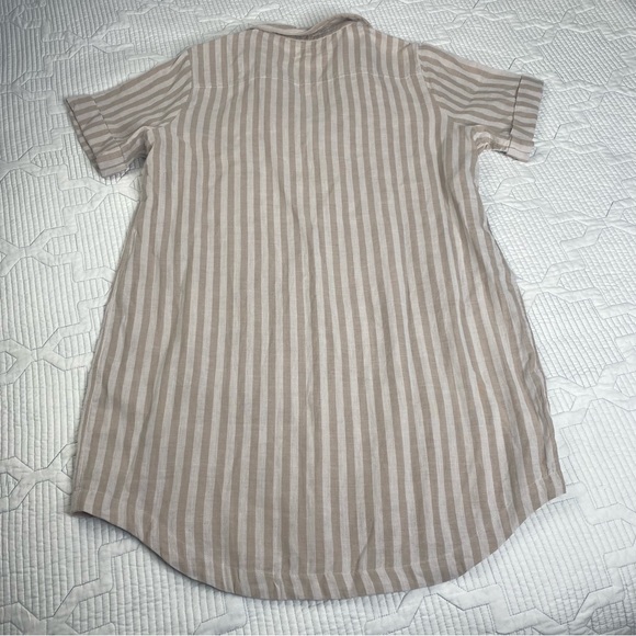 Pact Organic Cotton Striped Coastal Double Gauze Short Sleeve Dress Coverup Sz L - Picture 8 of 9